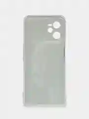 Тёмно-серый силиконовый чехол на Realme C35 / Реалми С35 прозрачный, с рисунком, защита камеры