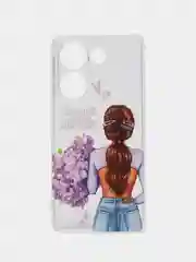 Сиреневый чехол на Tecno Camon 20/20 Pro 4G / Текно Камон 20/20 Про 4G прозрачный, с рисунком