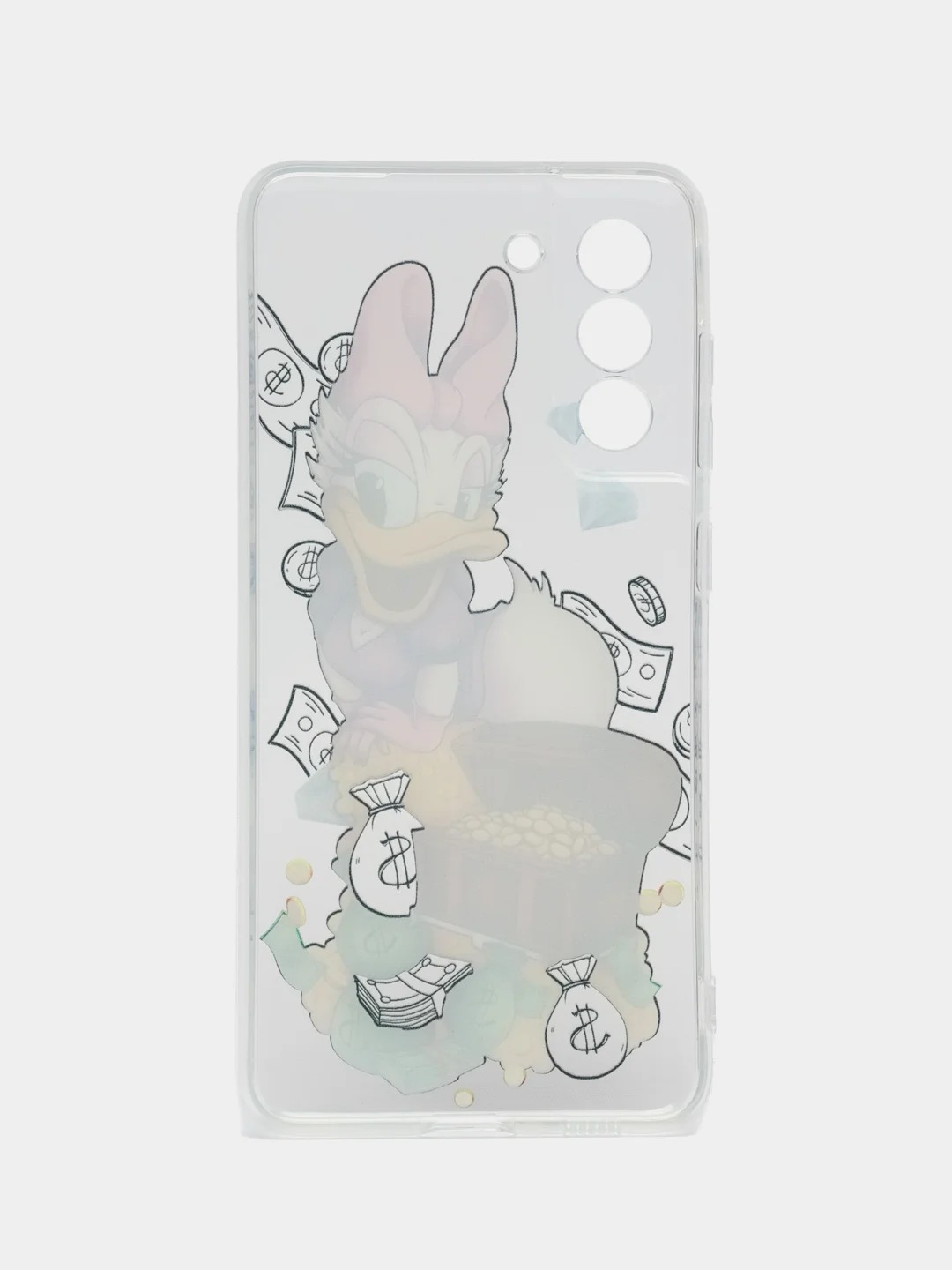 Конфетный чехол на Samsung Galaxy S21 FE 5G / Самсунг S21 FE прозрачный, с рисунком, защита камеры