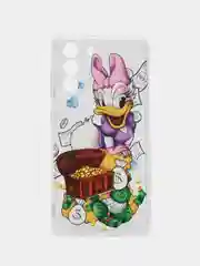 Конфетный чехол на Samsung Galaxy S21 FE 5G / Самсунг S21 FE прозрачный, с рисунком, защита камеры