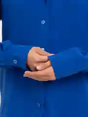 Синий костюм летний брючный тройка, пиджак, топ, брюки палаццо