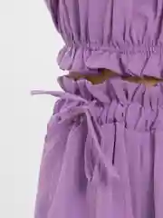 Лавандовый костюм женский льняной