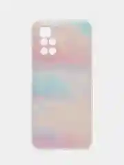 Пудровый чехол на Xiaomi Redmi 10 / Сяоми Редми 10 прозрачный, с рисунком, защита камеры