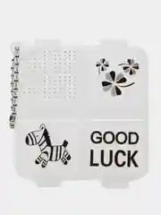 Таблетница GOOD LUCK, с цепочкой, 6,5 х 6 х 1,5 см, 4 секции, цвет МИКС