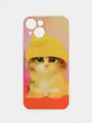 Желтый силиконовый чехол на Apple iPhone 15 / Айфон 15 прозрачный, с рисунком, защита камеры