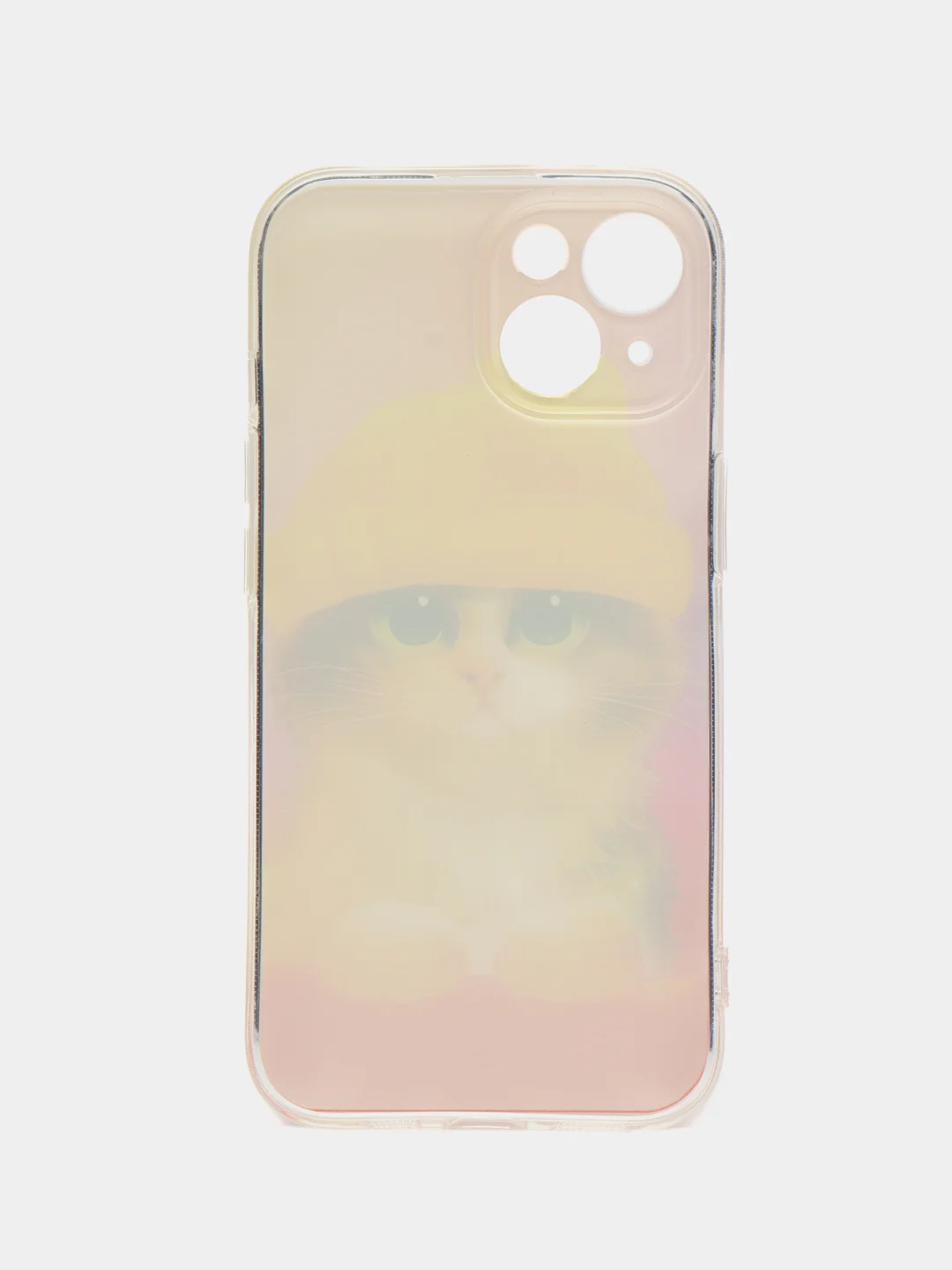 Желтый силиконовый чехол на Apple iPhone 15 / Айфон 15 прозрачный, с рисунком, защита камеры