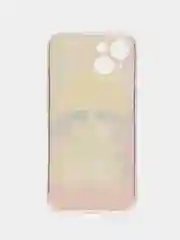 Желтый силиконовый чехол на Apple iPhone 15 / Айфон 15 прозрачный, с рисунком, защита камеры