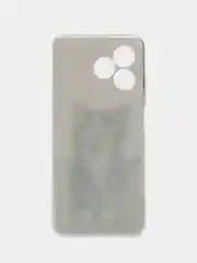 Молочный силиконовый чехол на Realme C53/C51 (Реалми С53/С51), прозрачный, с рисунком, защита камеры