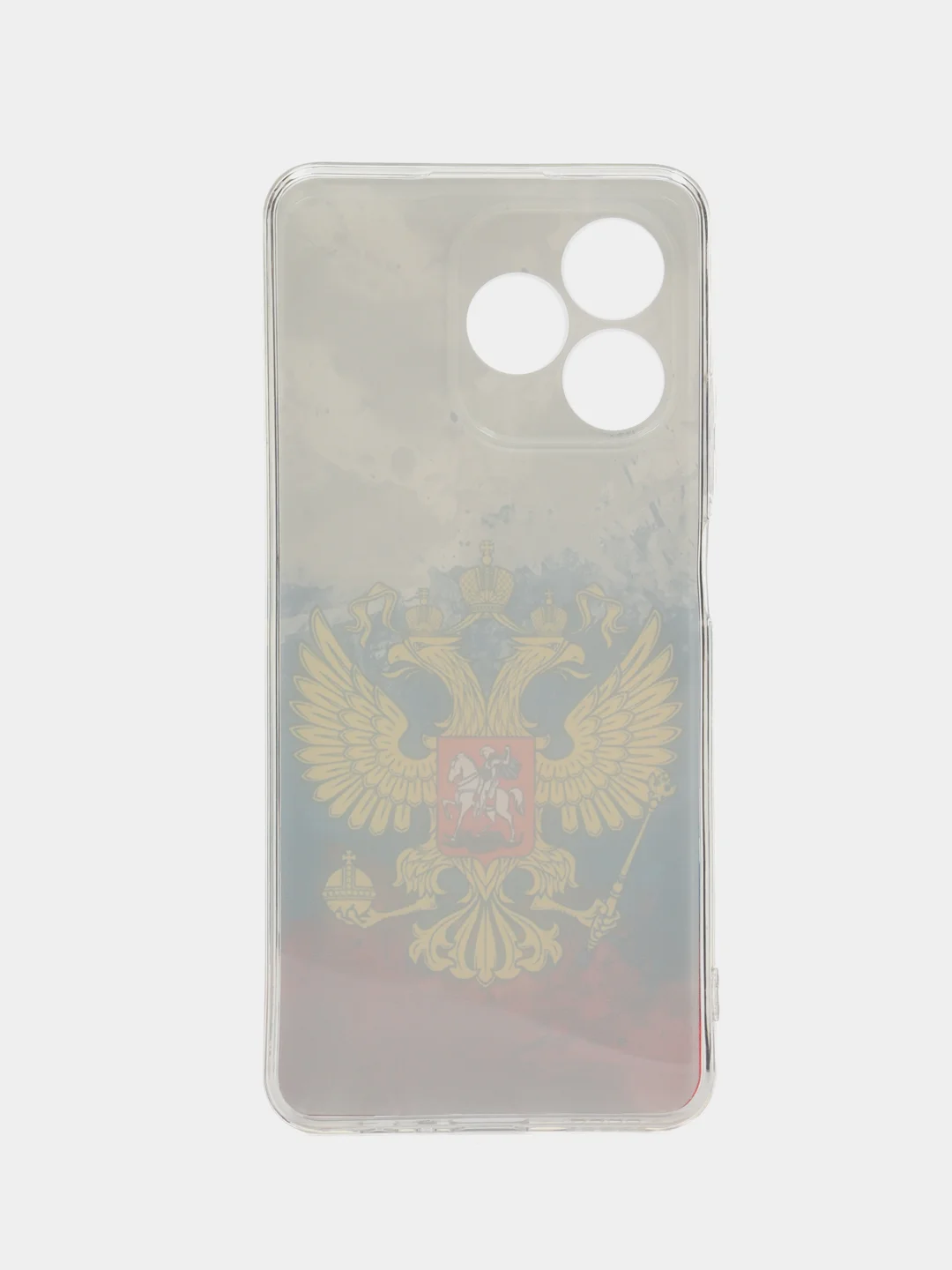 Синий силиконовый чехол на Realme C53/C51 (Реалми С53/С51), прозрачный, с рисунком, защита камеры