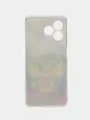 Синий силиконовый чехол на Realme C53/C51 (Реалми С53/С51), прозрачный, с рисунком, защита камеры