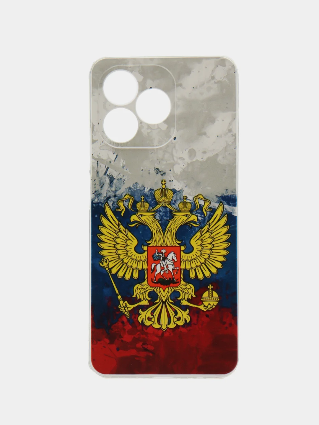 Синий силиконовый чехол на Realme C53/C51 (Реалми С53/С51), прозрачный, с рисунком, защита камеры