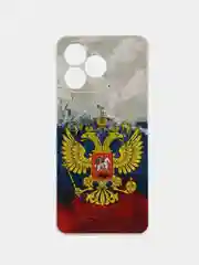 Синий силиконовый чехол на Realme C53/C51 (Реалми С53/С51), прозрачный, с рисунком, защита камеры