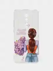 Сиреневый чехол на Redmi K20/K20 Pro/Xiaomi Mi 9T/9T Pro / Редми К20 прозрачный, с рисунком