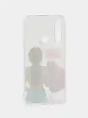 Сиреневый чехол на Xiaomi Redmi Note 8T / Сяоми Редми Нот 8T прозрачный, с рисунком, защита камеры