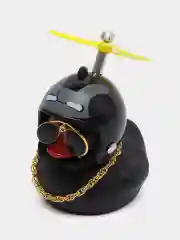 Тёмно-серый утка игрушка в машину, уточка в машину в шлеме с пропеллером в очках