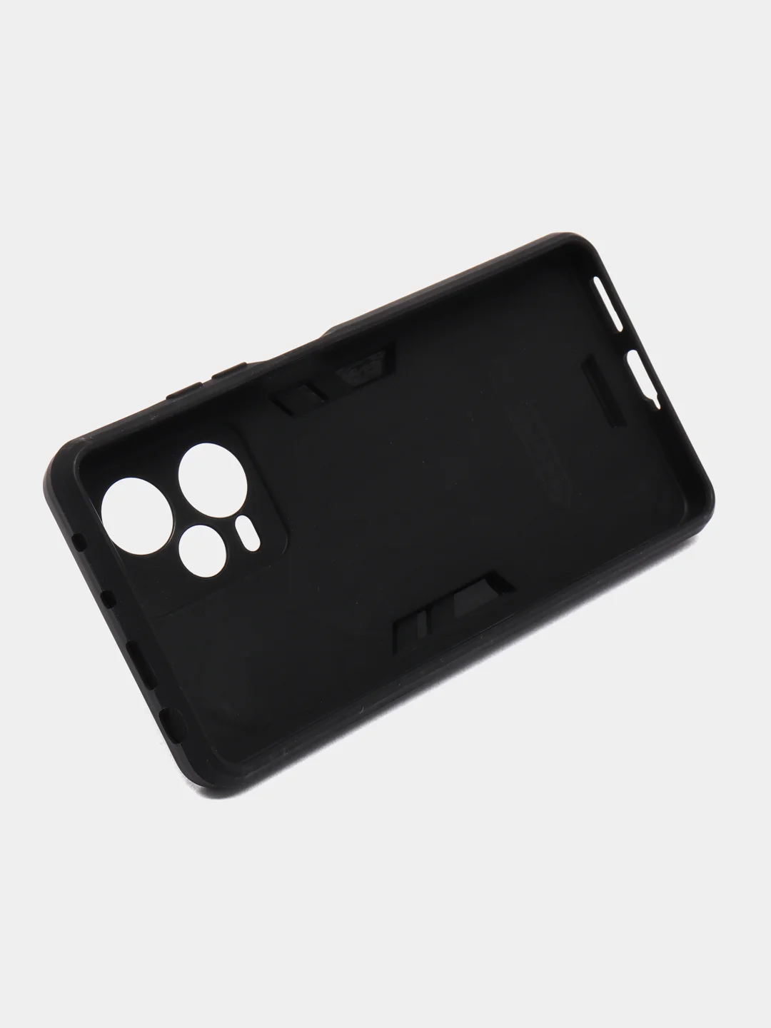Синий чехол Xiaomi Redmi Note 12 Pro + (Plus) противоударный, с металлической подставкой кольцом