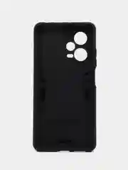 Синий чехол Xiaomi Redmi Note 12 Pro + (Plus) противоударный, с металлической подставкой кольцом