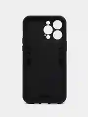 Черный чехол iPhone 14 Pro Max (Айфон) противоударный, с металлической подставкой кольцом