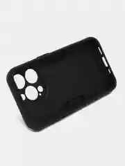 Черный чехол iPhone 15 PRO (Айфон 15 ПРО) противоударный, с металлической подставкой кольцом