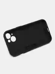 Черный чехол iPhone 15 (Айфон 15) противоударный, с металлической подставкой кольцом