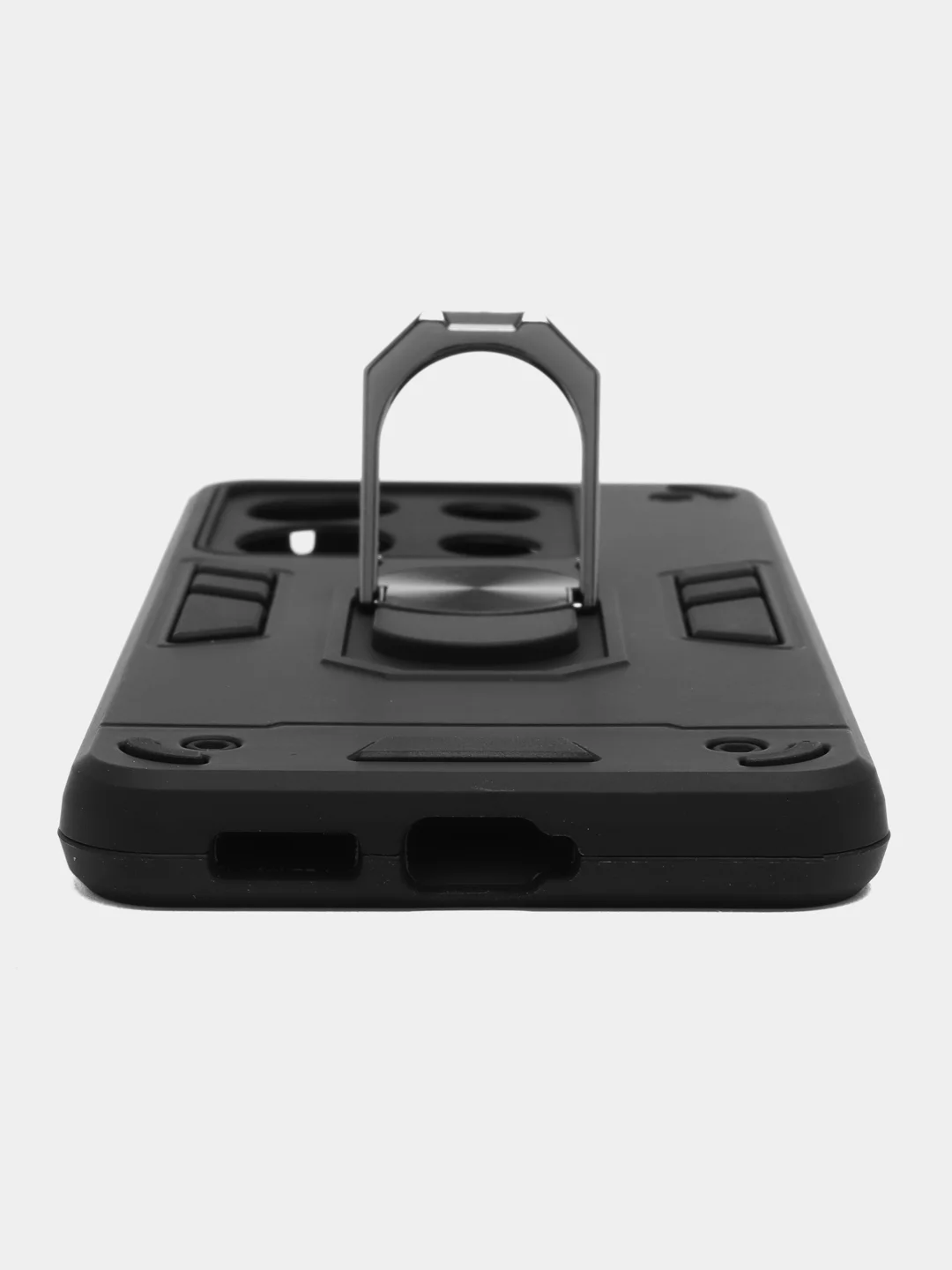 Синий чехол Xiaomi Poco X6 (Сяоми Поко Х6) противоударный, с металлической подставкой кольцом