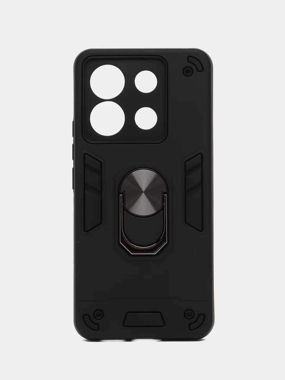 Синий чехол Xiaomi Poco X6 (Сяоми Поко Х6) противоударный, с металлической подставкой кольцом