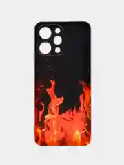 Оранжевый силиконовый чехол на Xiaomi Redmi 12 / Редми 12 прозрачный, с рисунком, защита камеры