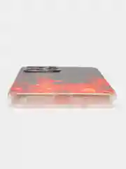 Оранжевый силиконовый чехол на Xiaomi Redmi 12 / Редми 12 прозрачный, с рисунком, защита камеры