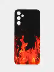 Оранжевый чехол на Samsung Galaxy A14 4G / Галакси A14 4G прозрачный, с рисунком, защита камеры