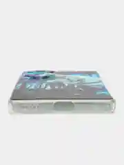 Синий силиконовый чехол на Honor 70 / Хонор 70 прозрачный, с рисунком, защита камеры