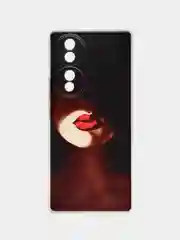 Фиолетовый силиконовый чехол на Honor 70 / Хонор 70 прозрачный, с рисунком, защита камеры