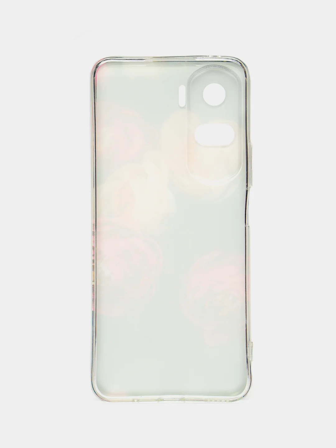 Кораллово-розовый силиконовый чехол на Honor 90 Lite / Хонор 90 Лайт прозрачный, с рисунком, защита камеры