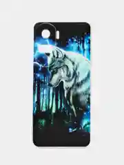 Синий силиконовый чехол на Honor 90 Lite / Хонор 90 Лайт прозрачный, с рисунком, защита камеры