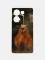 Коричневый чехол на Tecno Camon 20/20 Pro 4G / Текно Камон 20/20 Про 4G прозрачный, с рисунком