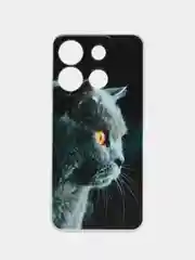 Тёмно-серый чехол на Infinix Smart 7 Plus / Инфиникс Смарт 7 Плюс прозрачный, с рисунком