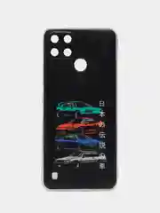 Хром чехол на Oppo Realme C21Y/C25Y / Реалми C21Y/C25Y прозрачный, с рисунком, защита камеры