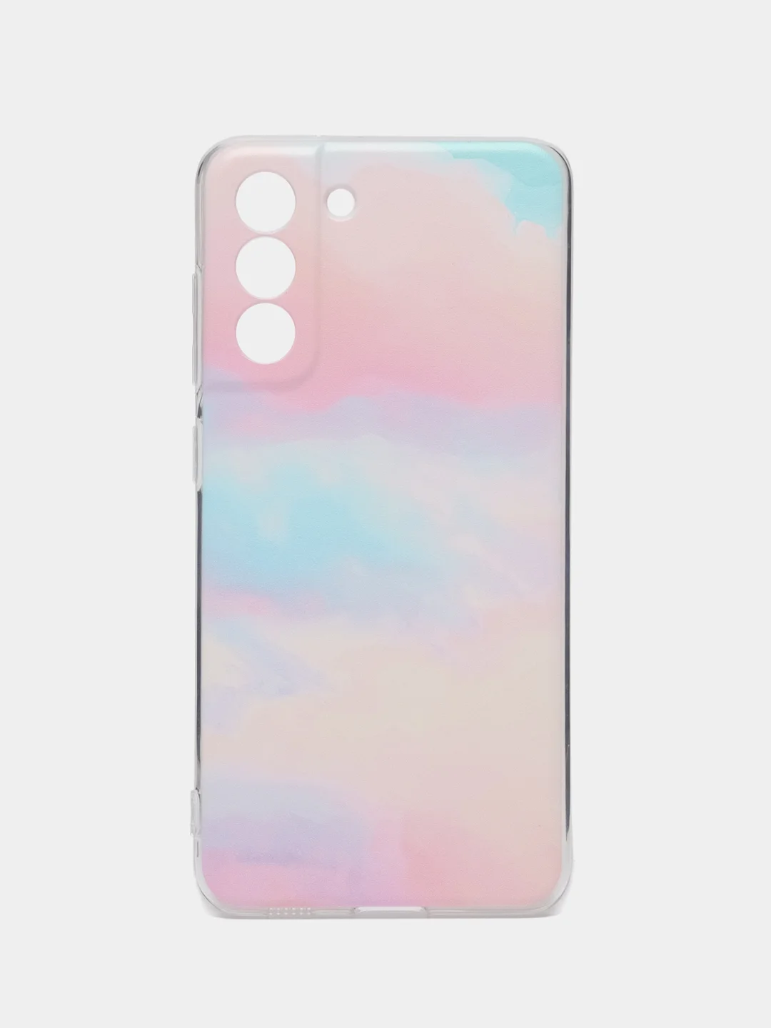 Пудровый чехол на Samsung Galaxy S21 FE 5G / Самсунг S21 FE прозрачный, с рисунком, защита камеры