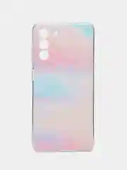 Пудровый чехол на Samsung Galaxy S21 FE 5G / Самсунг S21 FE прозрачный, с рисунком, защита камеры