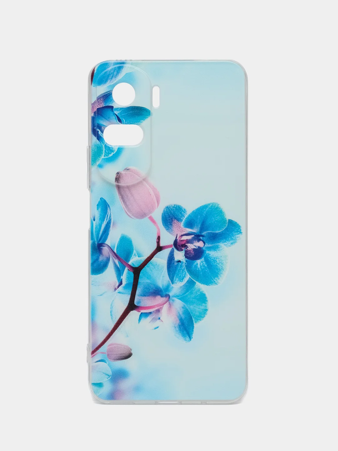 Лазурный силиконовый чехол на Honor 90 Lite / Хонор 90 Лайт прозрачный, с рисунком, защита камеры