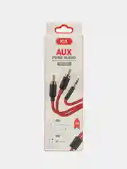 Красный аудио-кабель AUX, на тюльпаны 3.5, 2RCA, длина 1м