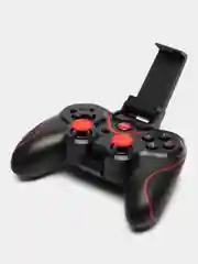 Черный беспроводной геймпад Wireless Controller x3, с держателем для телефона