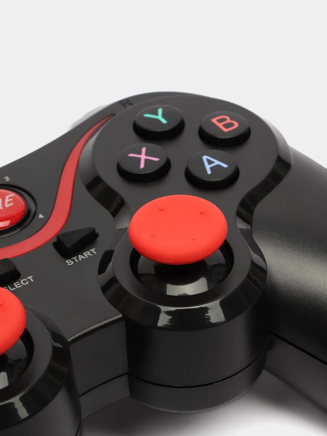 Черный беспроводной геймпад Wireless Controller x3, с держателем для телефона