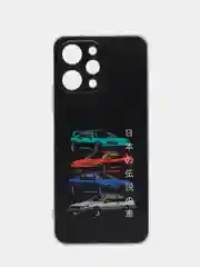 Хром силиконовый чехол на Xiaomi Redmi 12 / Редми 12 прозрачный, с рисунком, защита камеры
