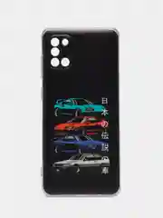 Хром чехол на Samsung Galaxy A31 / Самсунг А 31 прозрачный, с рисунком, защита камеры