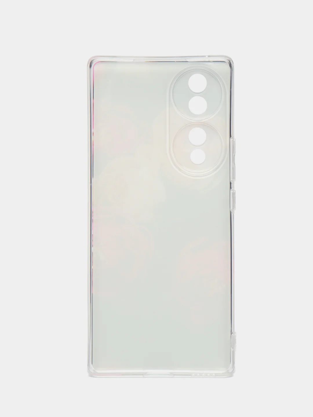 Кораллово-розовый силиконовый чехол на Honor 70 / Хонор 70 прозрачный, с рисунком, защита камеры