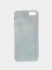Бирюзовый силиконовый чехол на Apple iPhone 5/5S/SE / Айфон 5S прозрачный, с рисунком, защита камеры