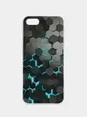 Бирюзовый силиконовый чехол на Apple iPhone 5/5S/SE / Айфон 5S прозрачный, с рисунком, защита камеры