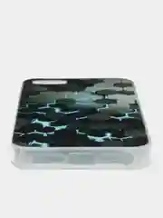 Бирюзовый силиконовый чехол на Apple iPhone 5/5S/SE / Айфон 5S прозрачный, с рисунком, защита камеры