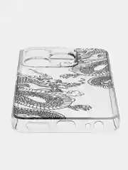 Пудровый чехол на Tecno Spark 10/10C (Текно Спарк 10/10С), прозрачный, с рисунком, защита камеры