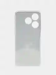 Серебряный чехол на Tecno Spark 10/10C (Текно Спарк 10/10С), прозрачный, с рисунком, защита камеры